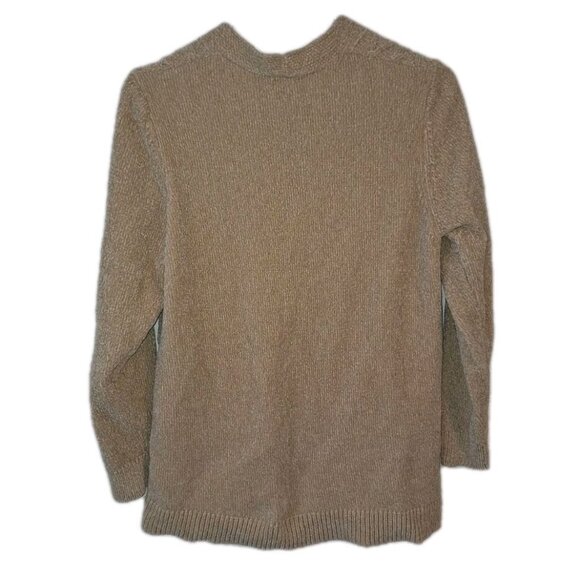 Alfred Dunner Women’s Petite Large Tan Long Sleeve Wrap Sweater - Picture 2 of 5